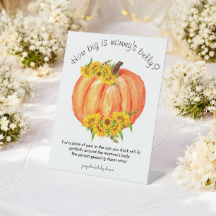 Pumpkin How Big is Mummy's Belly Game Pedestal Sign