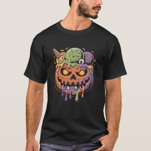 Pumpkin Ice Cream Monster Halloween Women Men T-Shirt