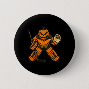 Pumpkin Ice Hockey Goalie Halloween Costume Men Gi 6 Cm Round Badge