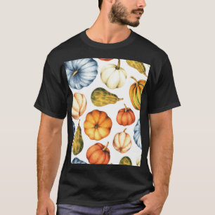 Pumpkin Illustration: Seamless Watercolor Pattern T-Shirt