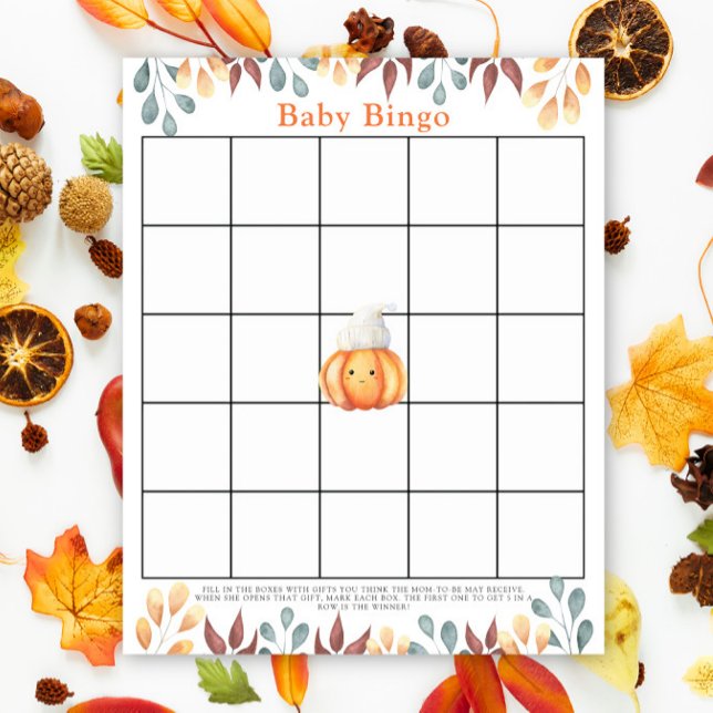 Pumpkin in hat - Baby shower bingo game (Creator Uploaded)