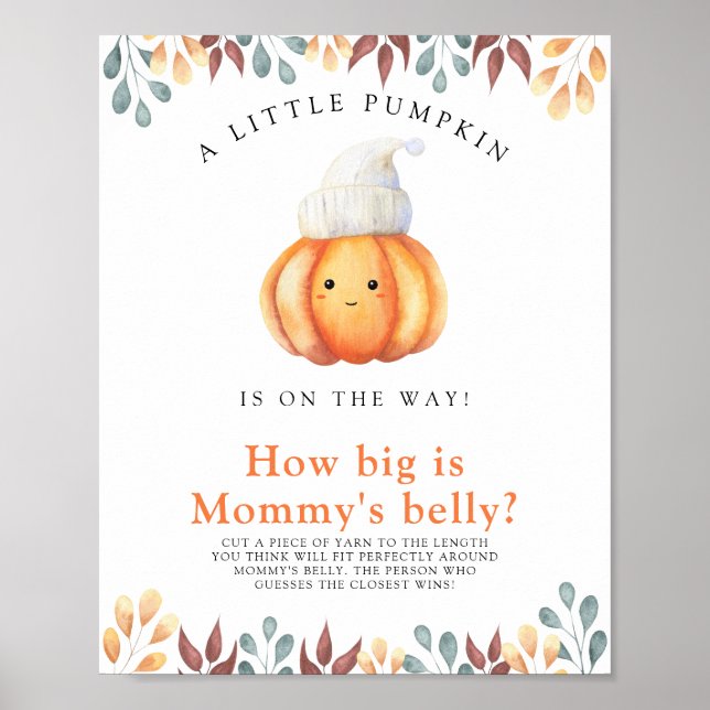 Pumpkin in hat How big is mummy's belly game Poster (Front)