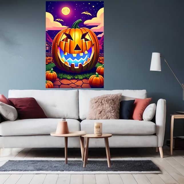 Pumpkin in the night | AI Art  Poster (Creator Uploaded)