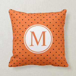 Pumpkin Inspired Halloween Monogram   Throw Pillow