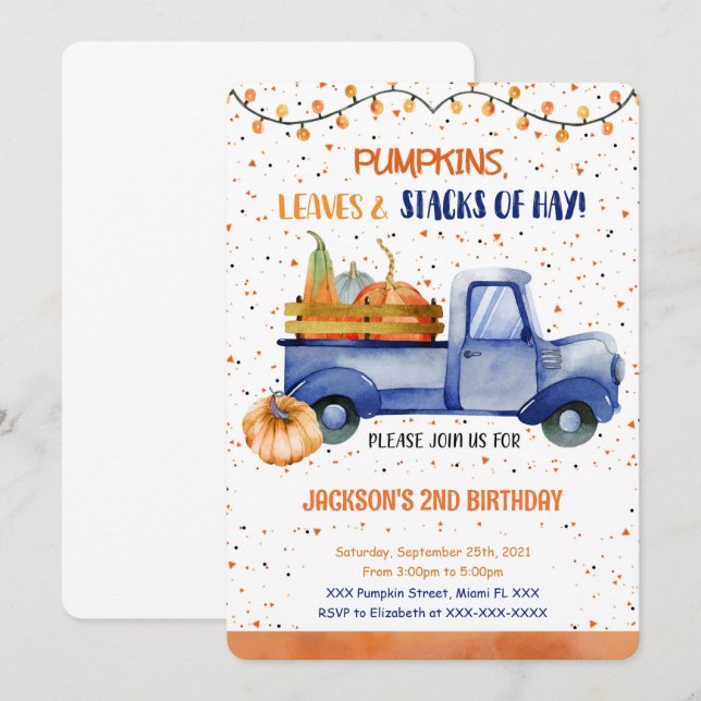 Pumpkin Invitation (Front/Back)