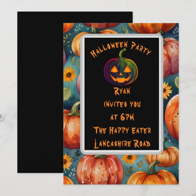 Pumpkin  invitation (Front/Back)