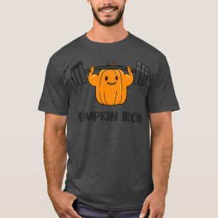 Pumpkin Iron Funny Halloween Jack O Lantern Gym Wo T-Shirt