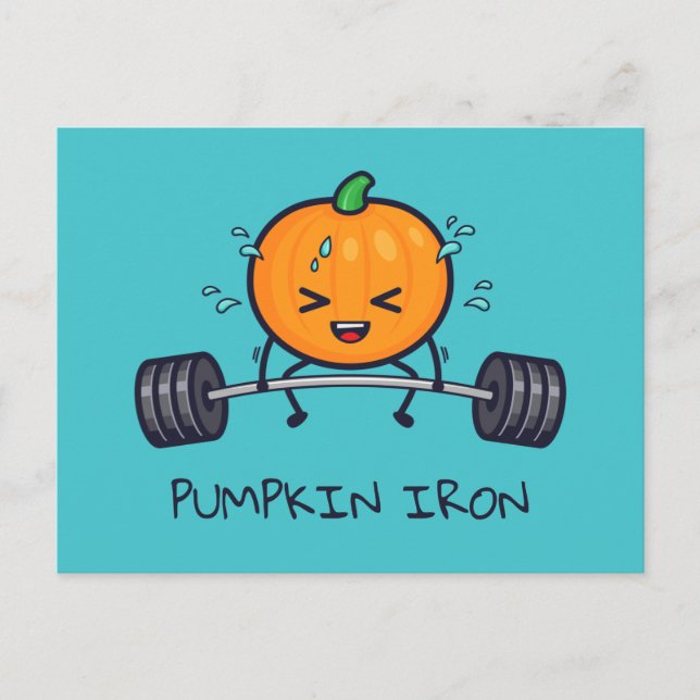 Pumpkin Iron Pun Postcard (Front)