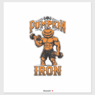 Pumpkin Iron Vintage Bodybuilder Halloween Design_