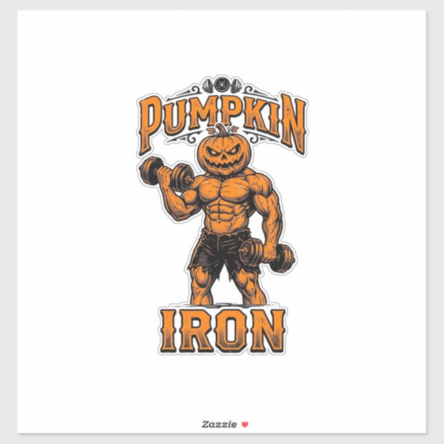 Pumpkin Iron Vintage Bodybuilder Halloween Design_ (Sheet)