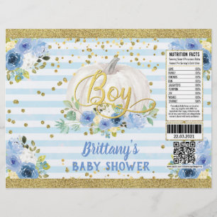 Pumpkin It's A Boy Baby Shower Chip Bag Wrapper