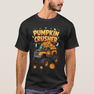 Pumpkin Jack O Lantern Crusher Monsters Truck Hall T-Shirt