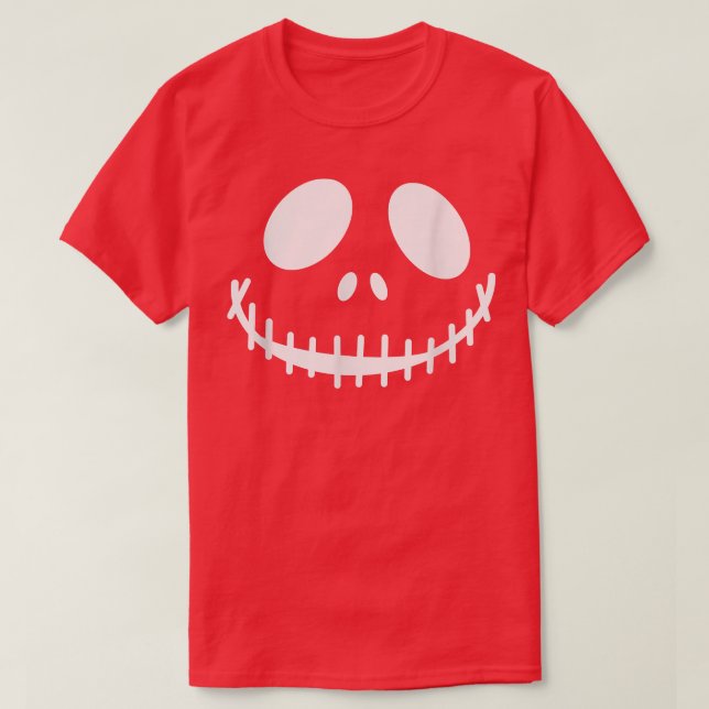 Pumpkin Jack O' Lantern Face, Evil Smile, Hallowee T-Shirt (Design Front)