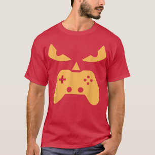 Pumpkin Jack O Lantern Face Game Controller Gaming T-Shirt