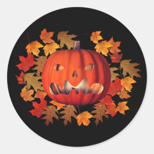 Pumpkin Jack O Lantern Halloween Cute Classic Round Sticker