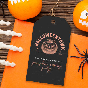 Pumpkin Jack O Lantern Orange Halloween Party Gift Tags
