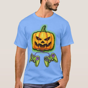 Pumpkin Jack-O-Lantern Video Game Controller Hallo T-Shirt