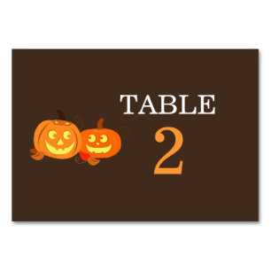 Pumpkin Jack O Lantern Wedding Table Card