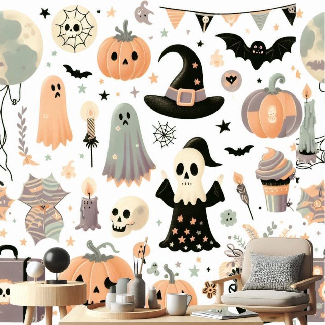 Pumpkin Jack Witch Hat Skull Boo Cobweb Fall Decor Wallpaper (Pumpkin Jack Witch Hat Skull Boo Cobweb Fall Decor Wallpaper)