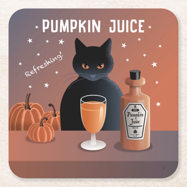 Pumpkin Juice Square Paper Coaster (Front)