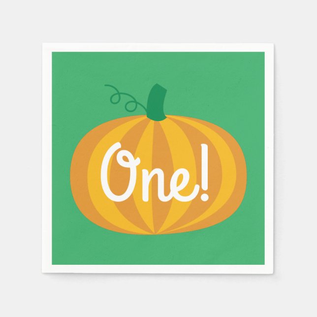Pumpkin Kids Birthday Party Napkin (Front)