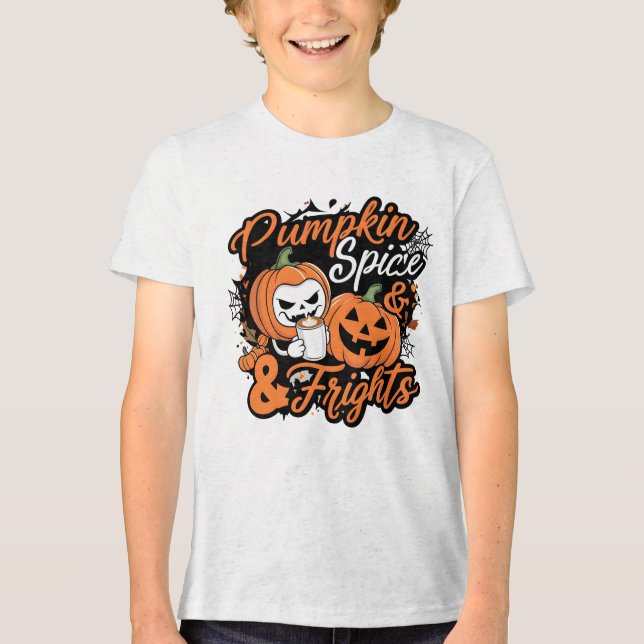 Pumpkin Kids  Tri-Blend Shirt (Front)