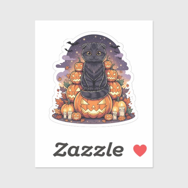 Pumpkin King Fold – Scottish Fold Cat Halloween (Sheet)