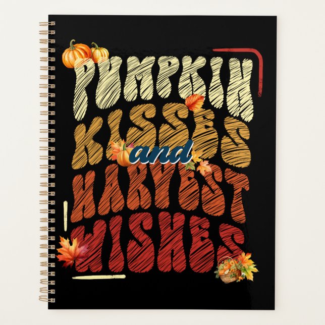Pumpkin Kisses and Harvest Wishes, Cosy Fall Planner (Front)