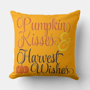 Pumpkin Kisses And Harvest Wishes Cushion