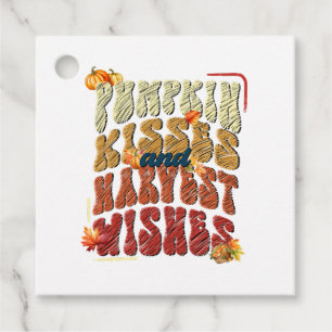 Pumpkin Kisses and Harvest Wishes, Fall Autumn Favour Tags