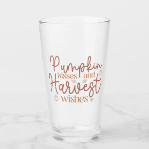 Pumpkin Kisses and Harvest Wishes Glass
