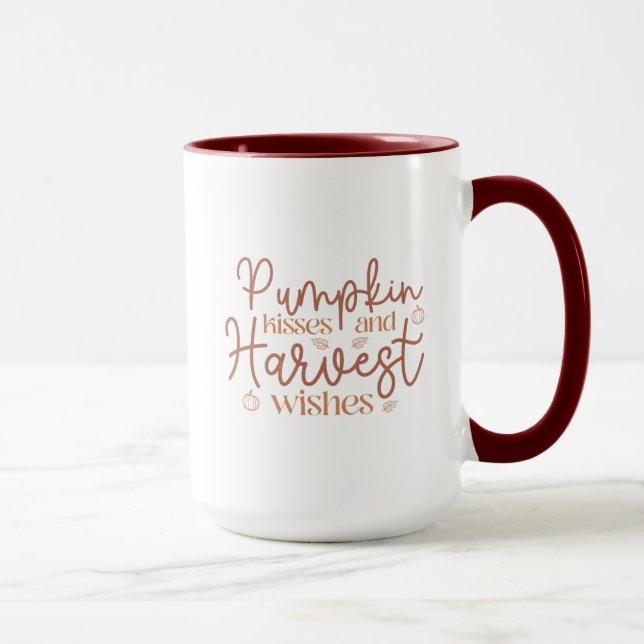 Pumpkin Kisses and Harvest Wishes Mug (Right)