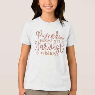 Pumpkin Kisses and Harvest Wishes Tri-Blend Shirt