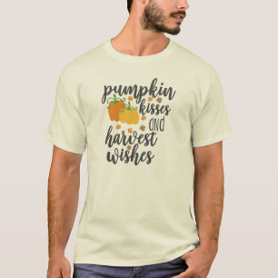 Pumpkin Kisses Autumn Wishes Cute Fall Halloween P T-Shirt