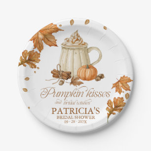 Pumpkin Kisses & Bridal Wishes Fall Bridal Shower Paper Plate