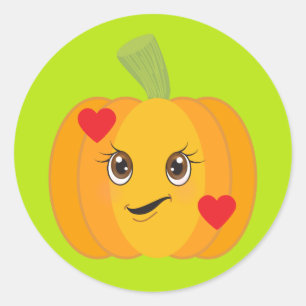 Pumpkin Kisses Classic Round Sticker