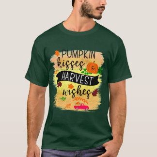 Pumpkin Kisses Harvest Wishes Autumn Season Gifts T-Shirt