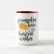 pumpkin kisses harvest wishes coffee mug design