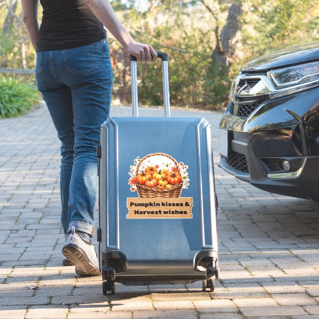 Pumpkin Kisses & Harvest Wishes Fall Design Oversi (Suitcase Insitu)