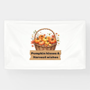 Pumpkin Kisses & Harvest Wishes Fall Design Oversi Banner