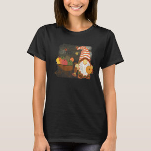 Pumpkin Kisses Harvest Wishes Fall Gnome Pajama Th T-Shirt