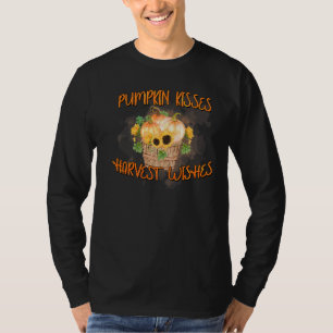 Pumpkin Kisses Harvest Wishes Halloween Men Women T-Shirt