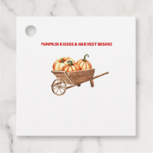 Pumpkin Kisses & Harvest Wishes Oversized T-Shirt. Favour Tags