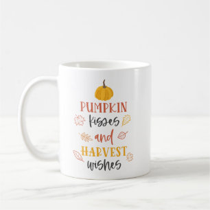 Pumpkin Kisses & Harvest Wishes Thanksgiving Coffe Coffee Mug