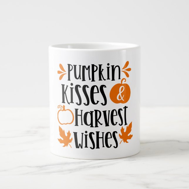 Pumpkin Kisses Large Coffee Mug (Front)