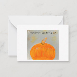 Pumpkin Kisses White Flat Note Card