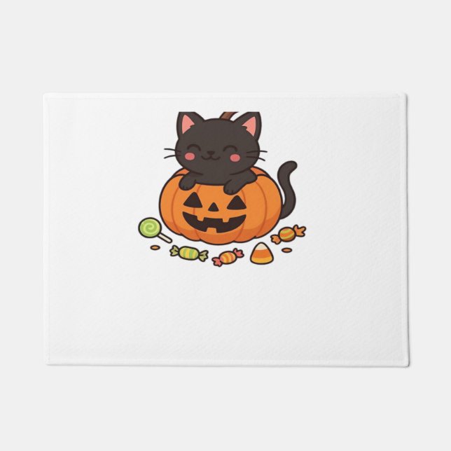 Pumpkin Kitty Parade Essential T-Shirt Doormat (Front)