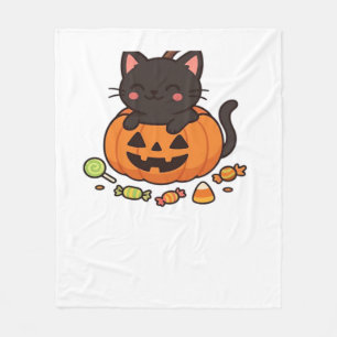 Pumpkin Kitty Parade Essential T-Shirt Fleece Blanket