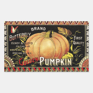 Pumpkin Label Antique Butterfly Brand