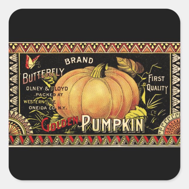 Pumpkin Label Antique Butterfly Brand (Front)